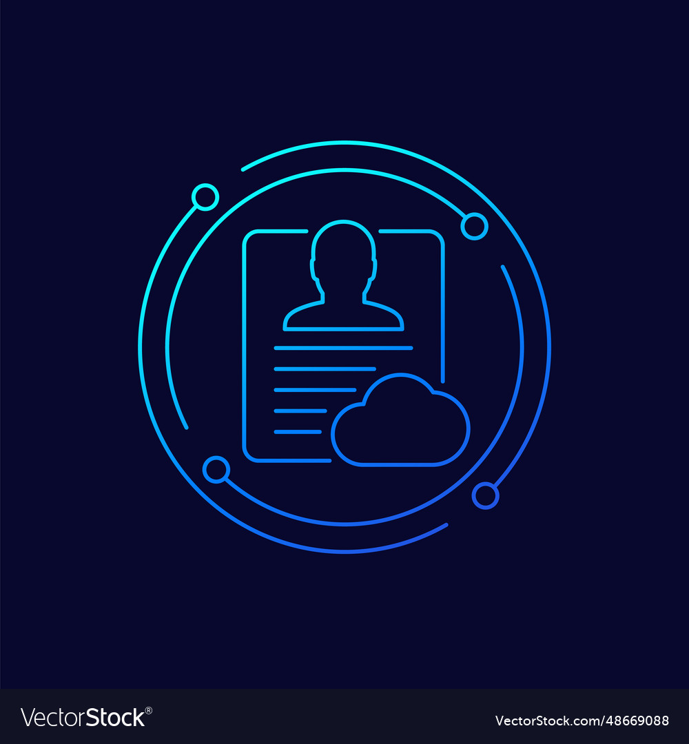 Account backup in cloud icon linear design
