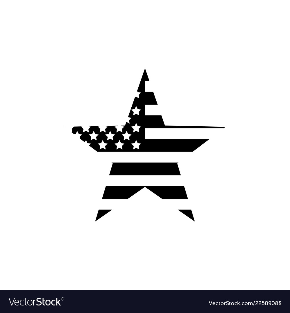 american-flag-star-in-black-royalty-free-vector-image