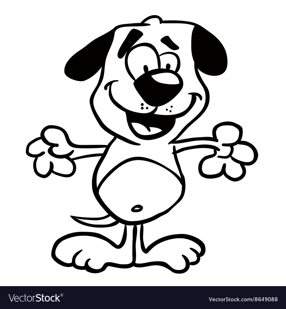 Black and white dog Royalty Free Vector Image - VectorStock