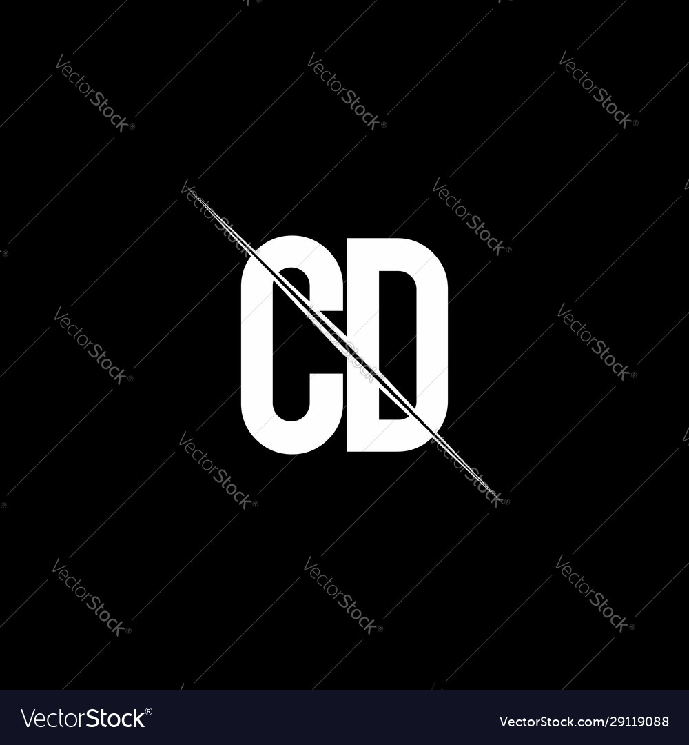 Cd logo monogram with slash style design template