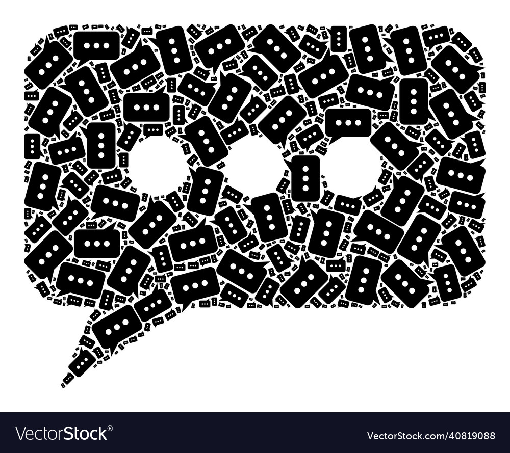 Chat message recursive icon mosaic of self items vector image Chat message recursive icon mosaic of self items