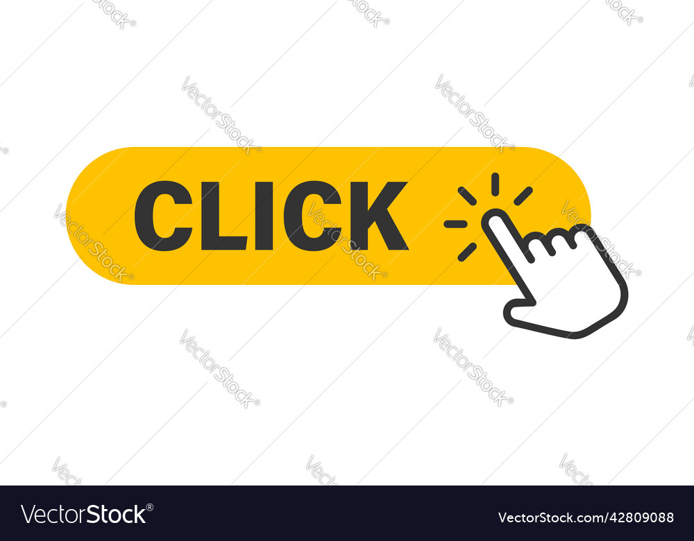 Click here icon in flat style pointer clicking