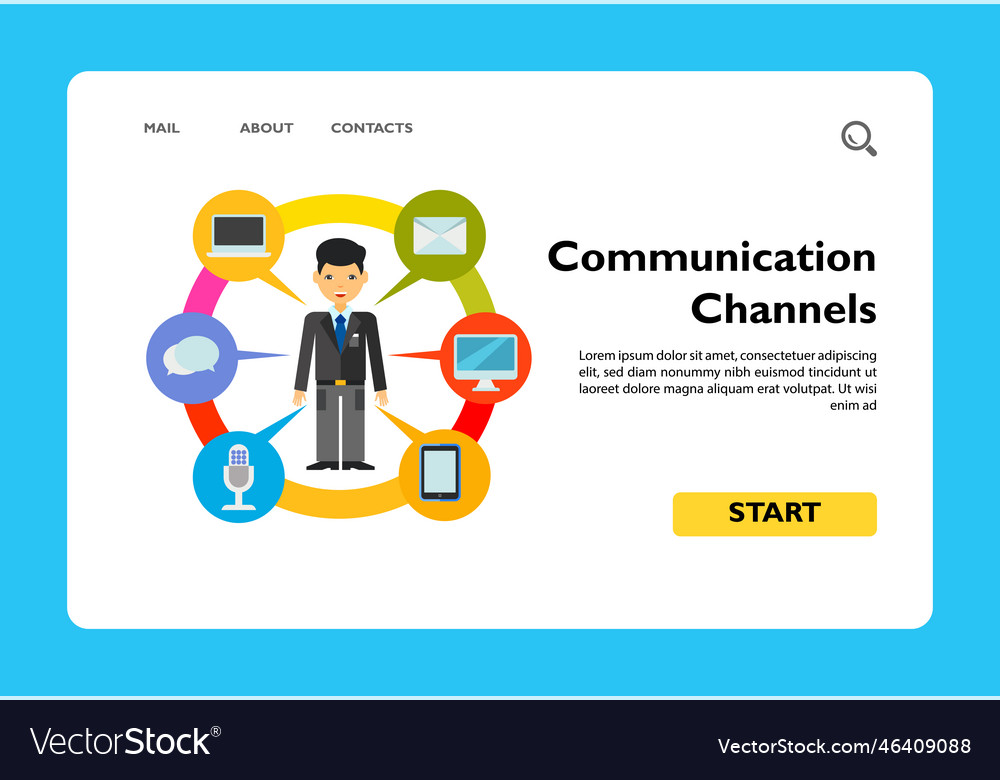 Communication channels icon Royalty Free Vector Image