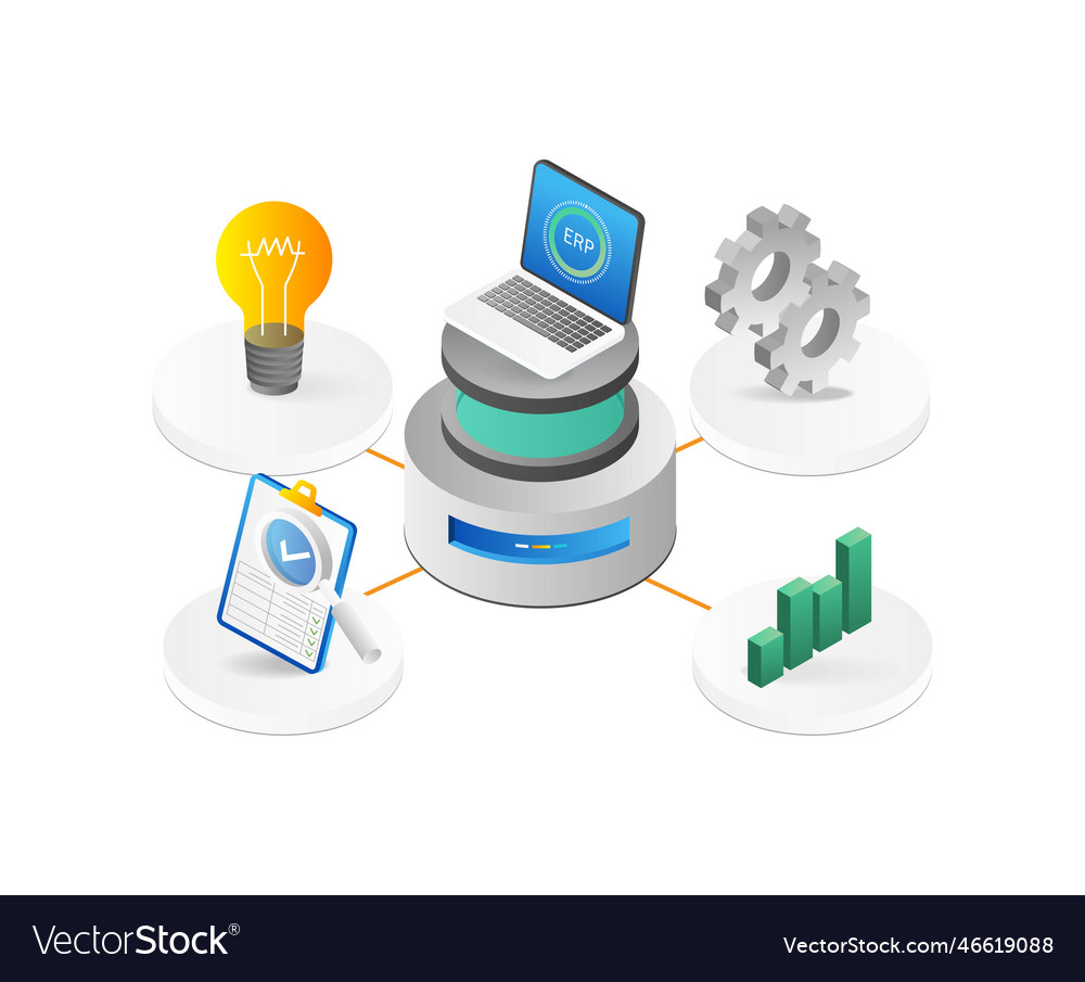 Concept of software development isometric 3d vector image Concept of software development isometric 3d
