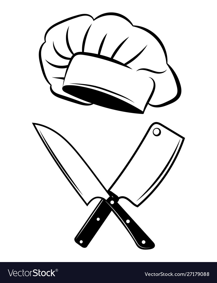 Emblem for restaurant black and white Royalty Free Vector