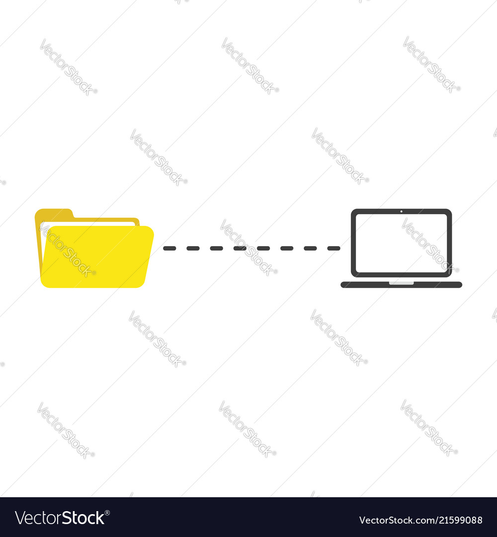 Flat design concept of file transfer between open vector image Flat design concept of file transfer between open