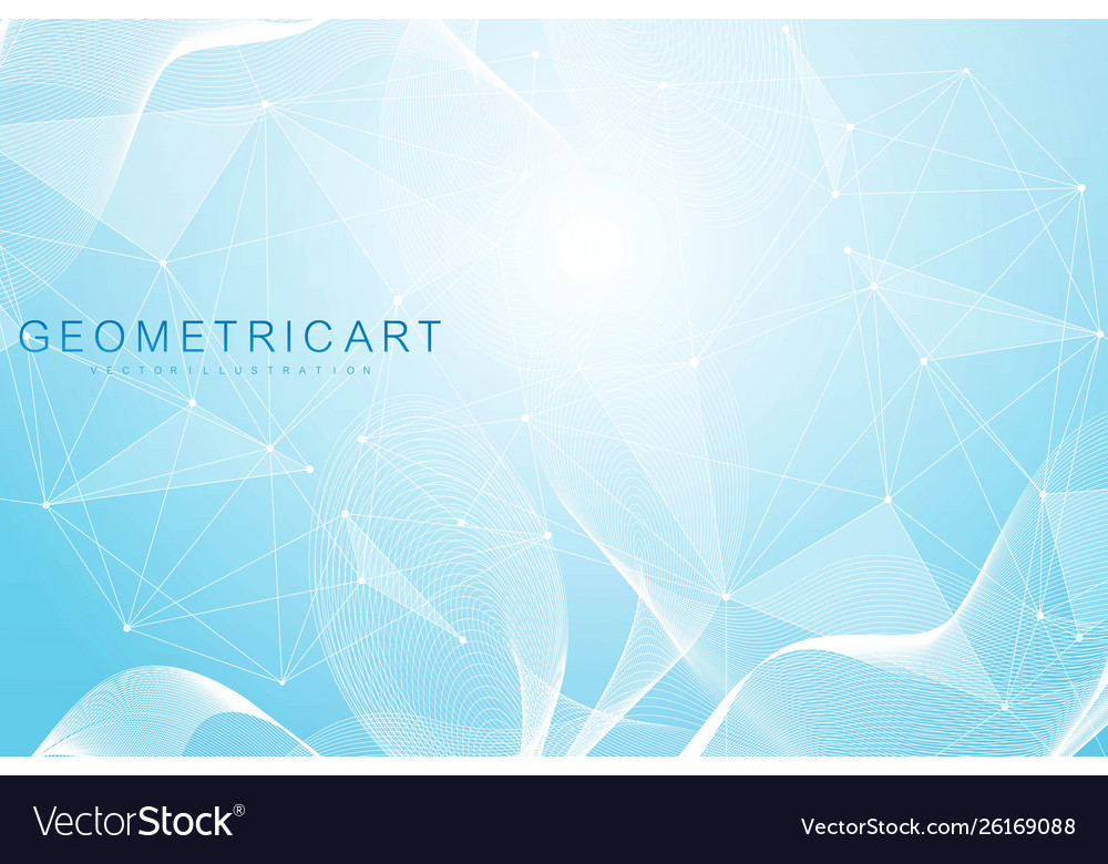 Geometric abstract background with connected line Vector Image Geometric abstract background with connected line
