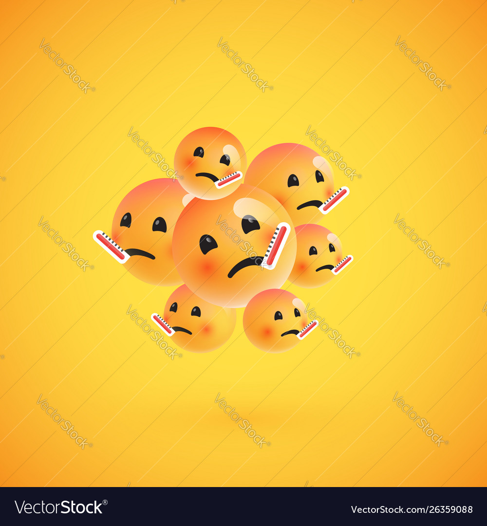 Gruppe hoch detaillierte gelbe Emoticons vector image Gruppe hoch detaillierte gelbe Emoticons