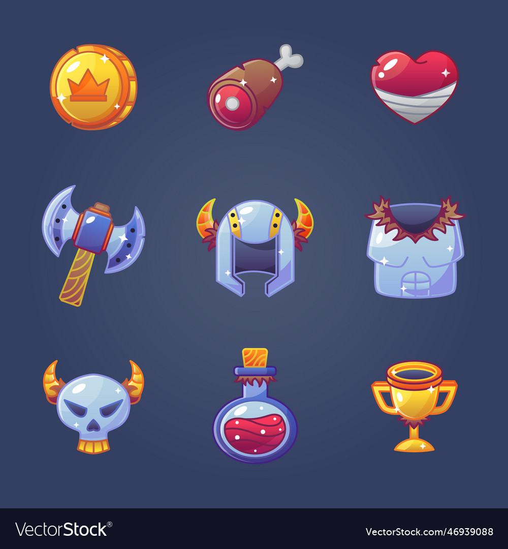 Hand drawn video game set elements