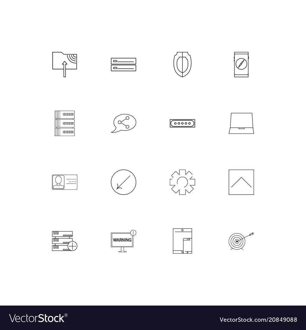 Internet technologies linear thin icons set