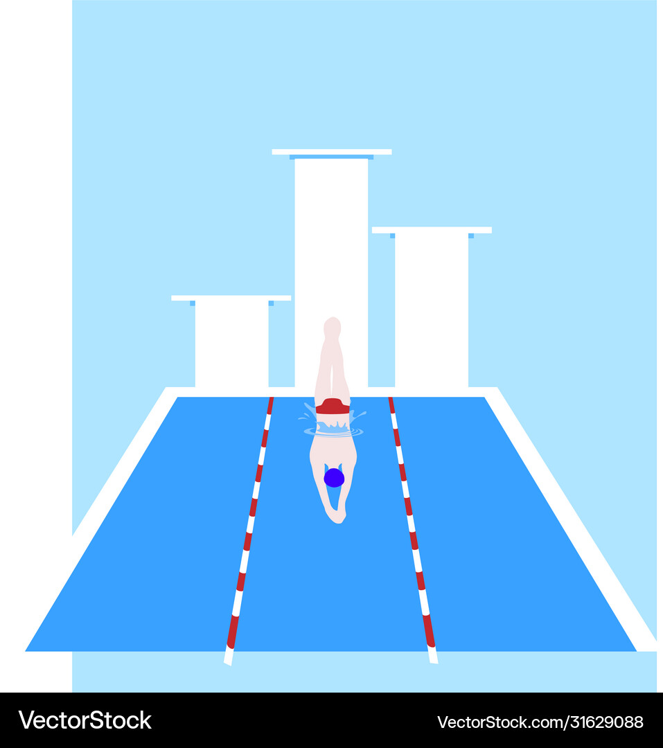 Isolated man and a swimming pool Royalty Free Vector Image