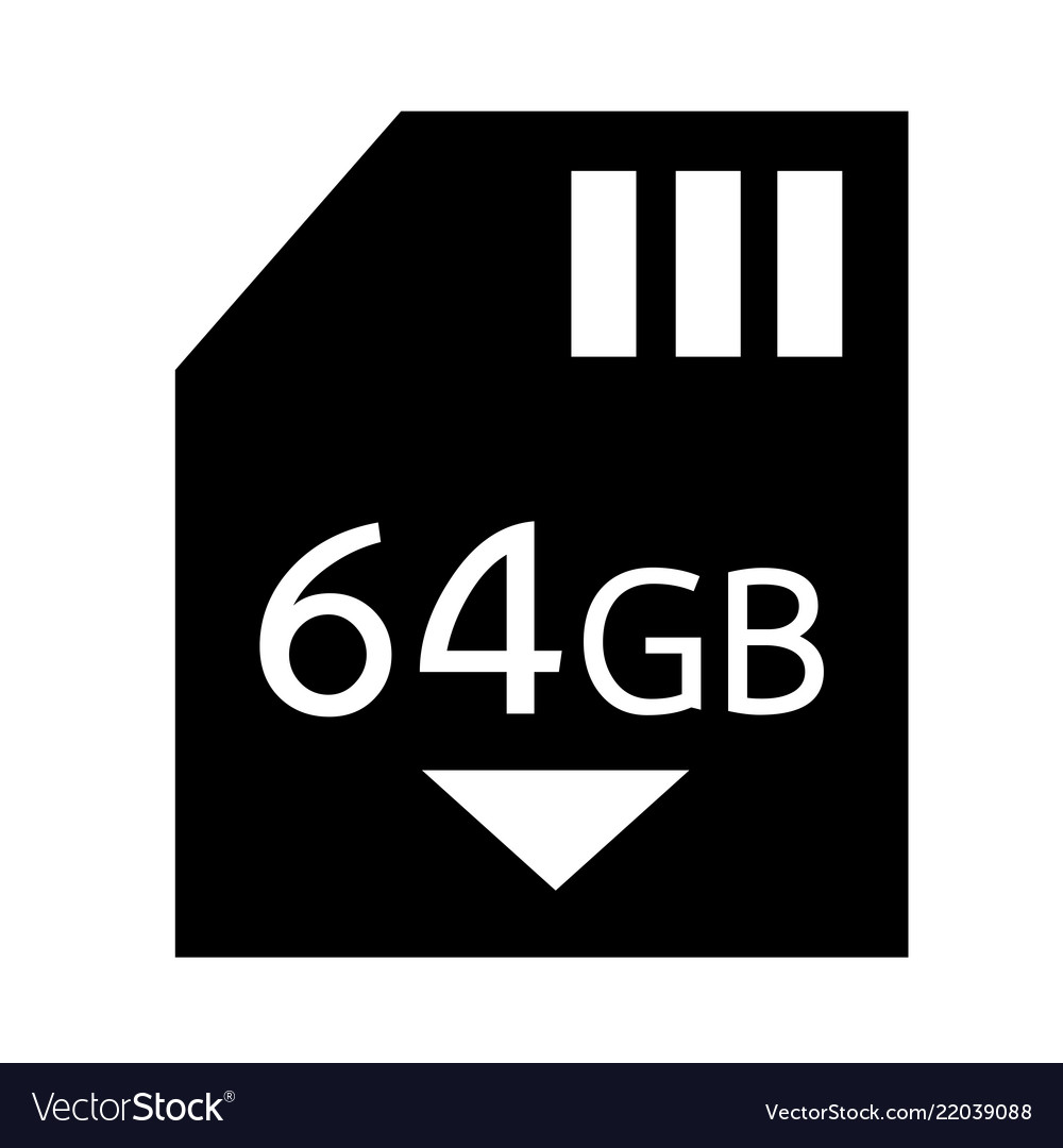 Memory card 64 gb icon design