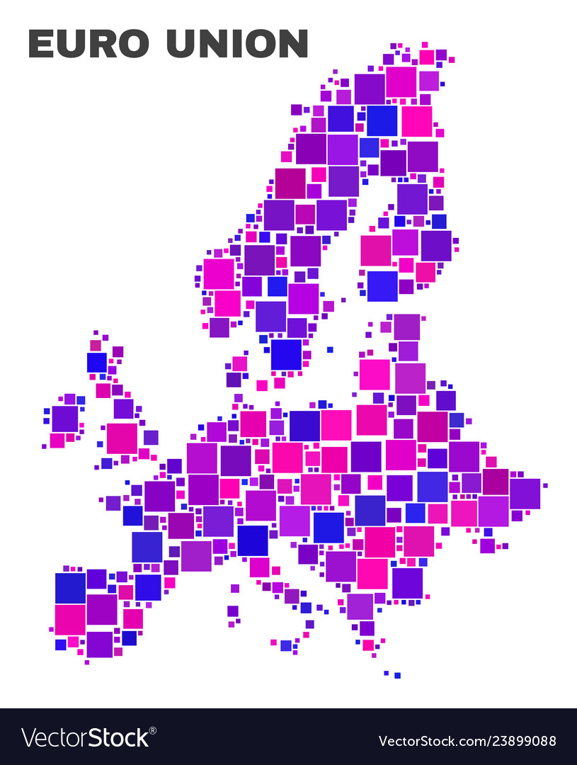 Mosaic euro union map of square elements