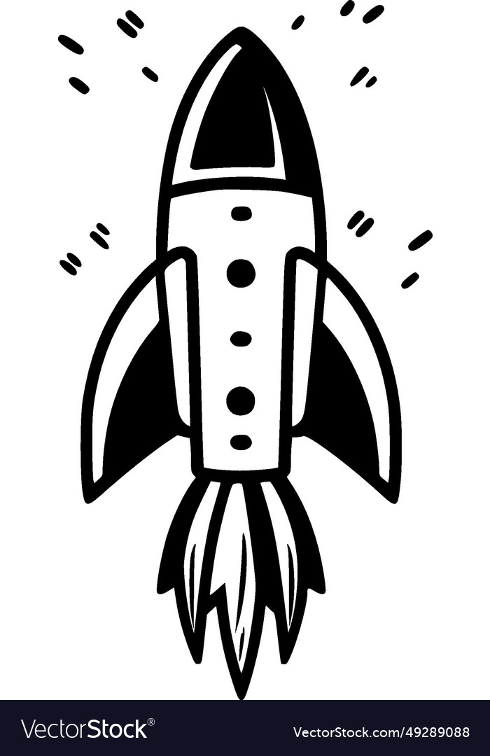 Rocket - black and white isolated icon