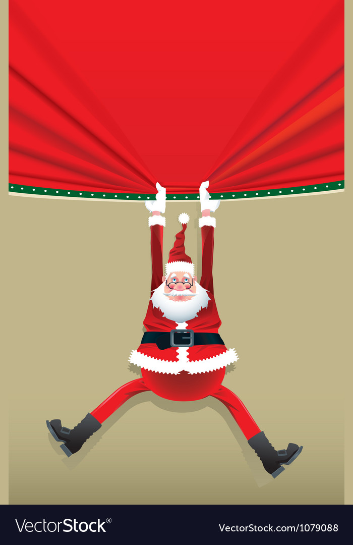 Santa claus hanging from a poster