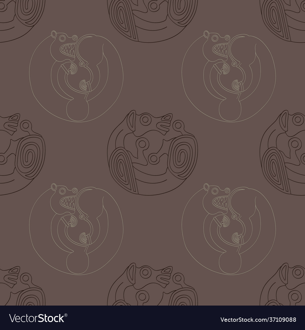 Seamless pattern with ancient scythian art