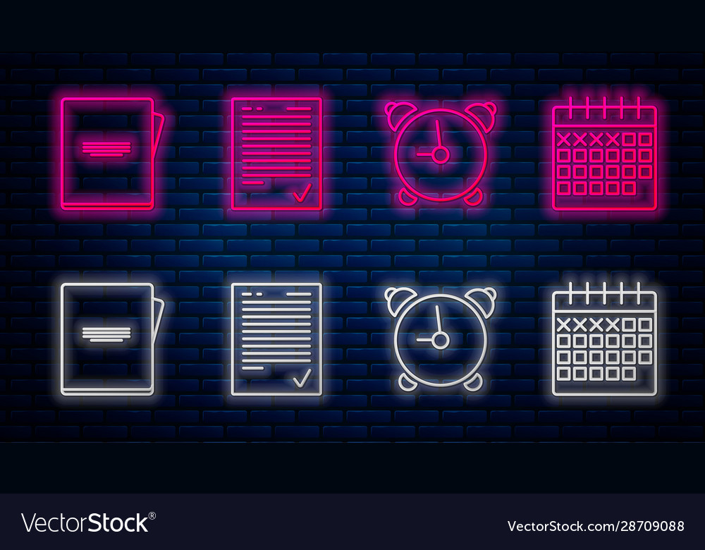 Set line exam sheet with check mark alarm clock vector image Set line exam sheet with check mark alarm clock