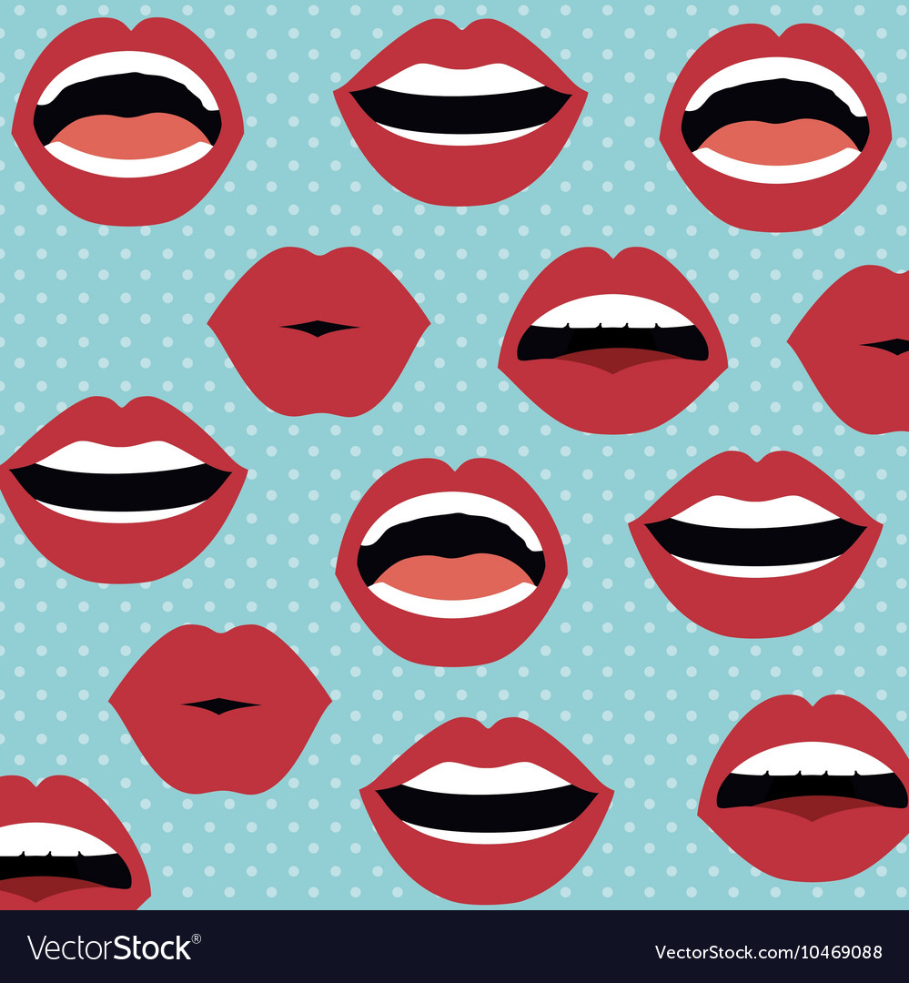 Set lips female d icons