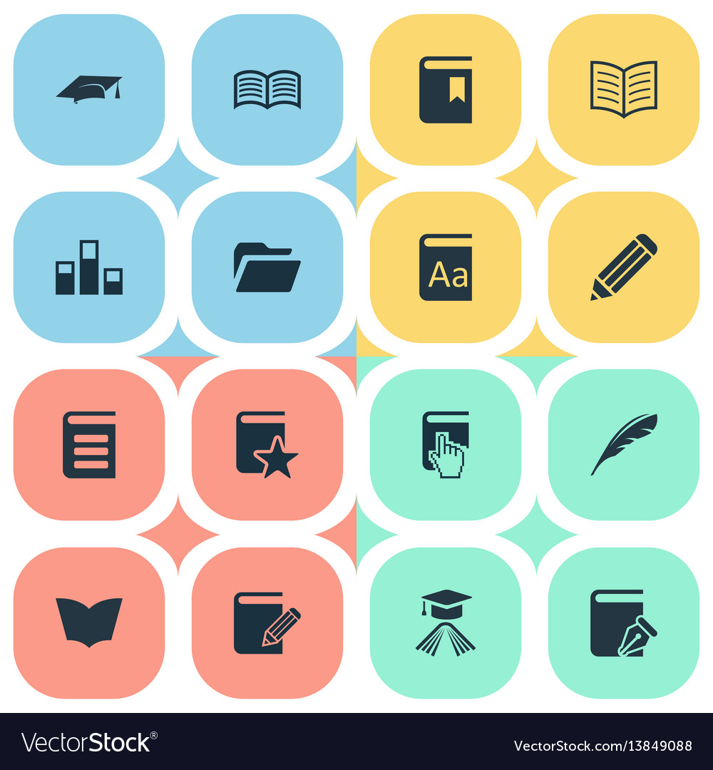 Set of simple knowledge icons vector image Set of simple knowledge icons
