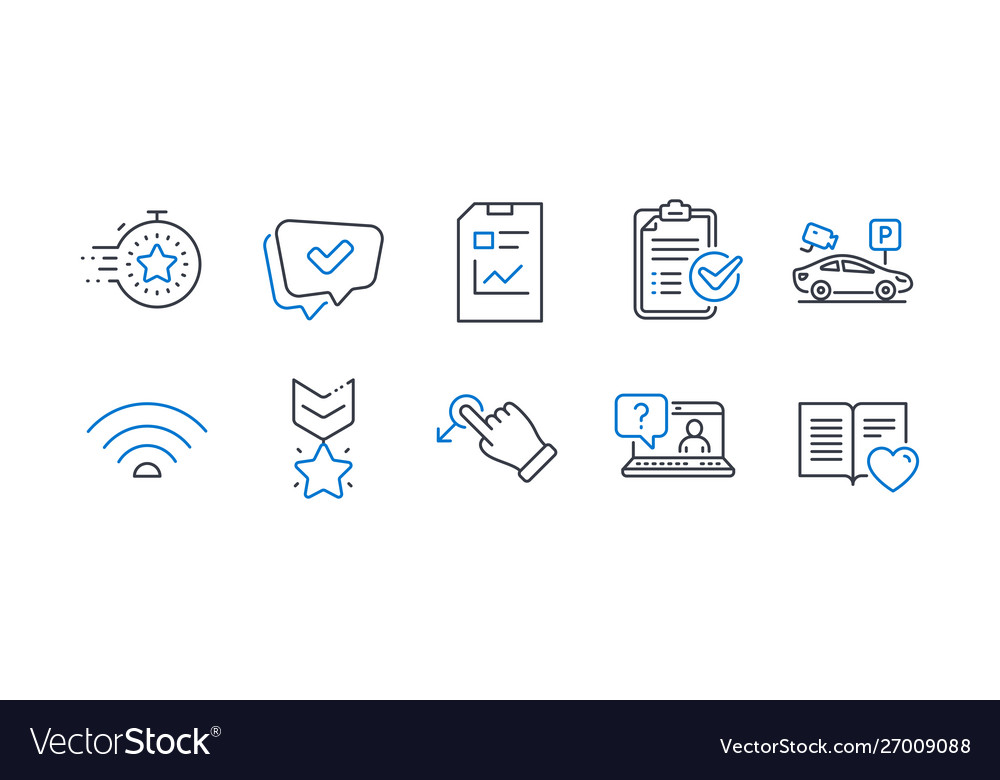 Set technology icons such as report document vector image Set technology icons such as report document
