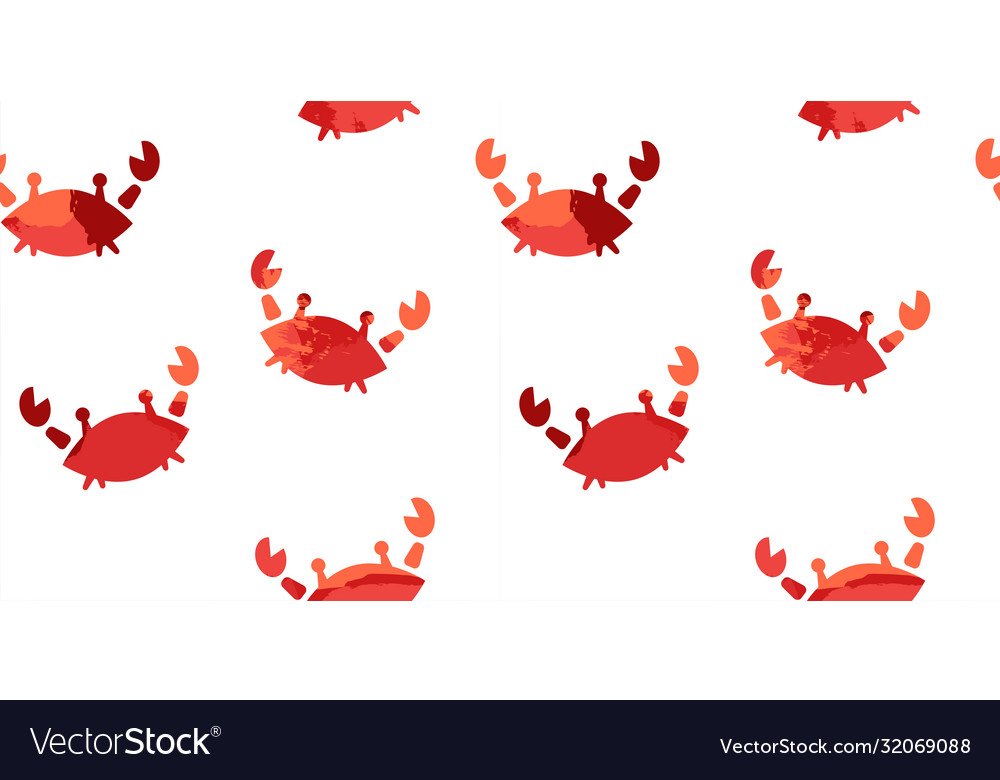 Textural red crabs pattern vector image Textural red crabs pattern