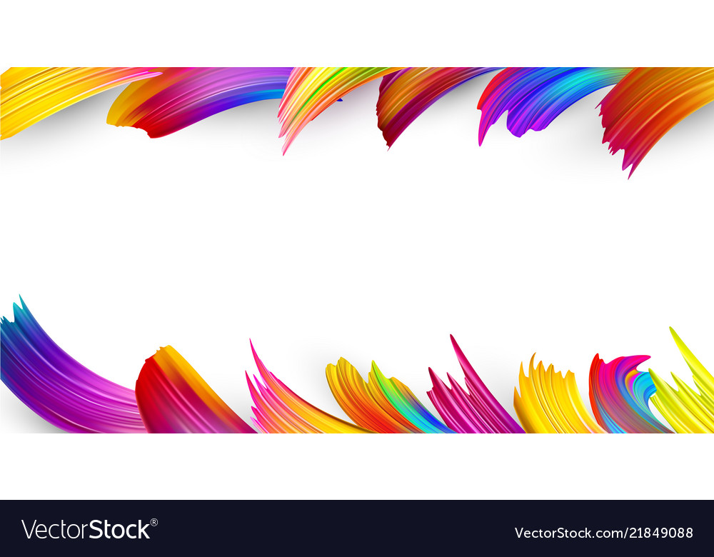 White Background With Colorful Abstract Brush Vector Image