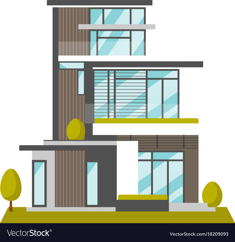 Albums 90 Pictures A Picture Of A Big House Latest   Big Modern House Cartoon Vector 18209093 