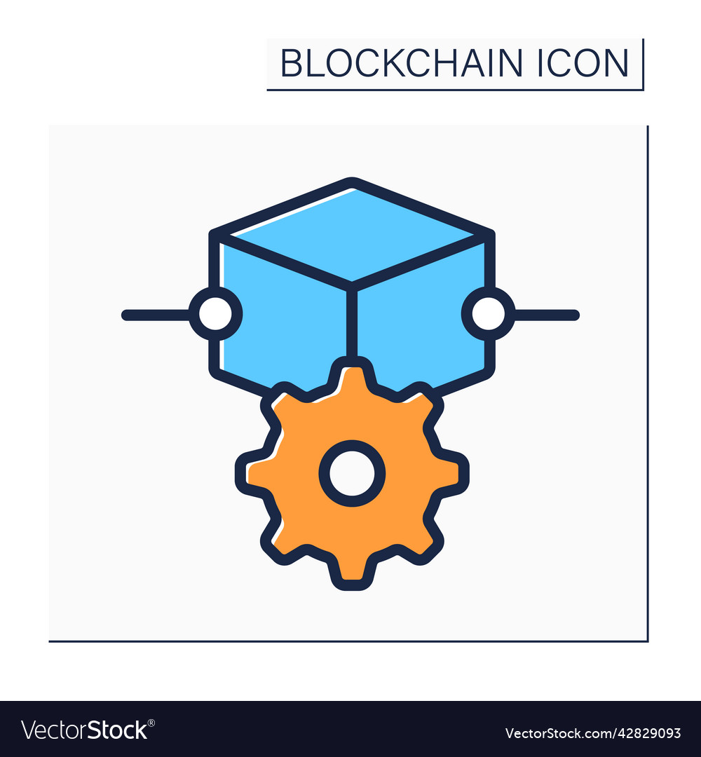 Blockchain functions color icon vector image Blockchain functions color icon