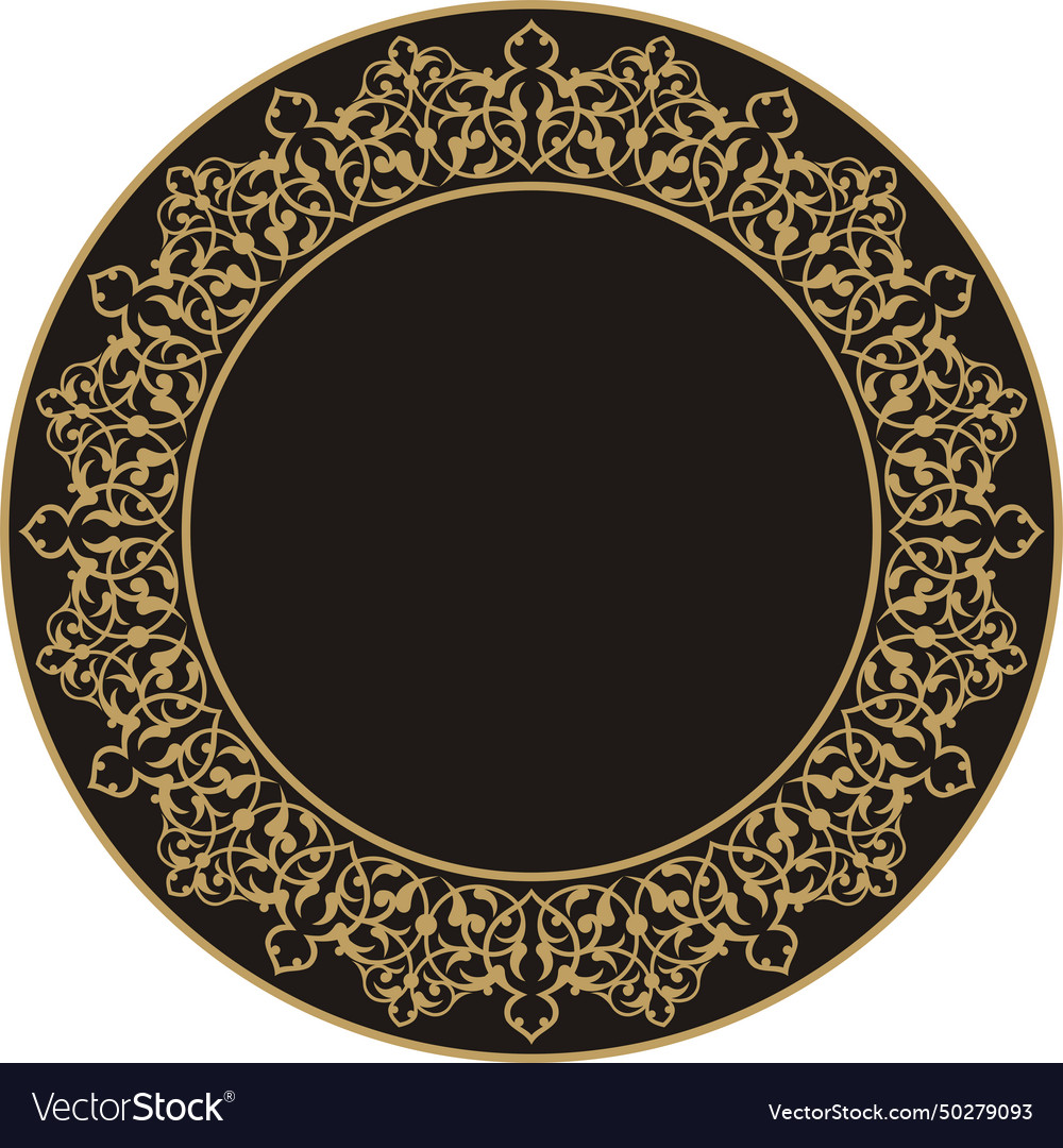 Circular frame border ornament design pattern vector image Circular frame border ornament design pattern