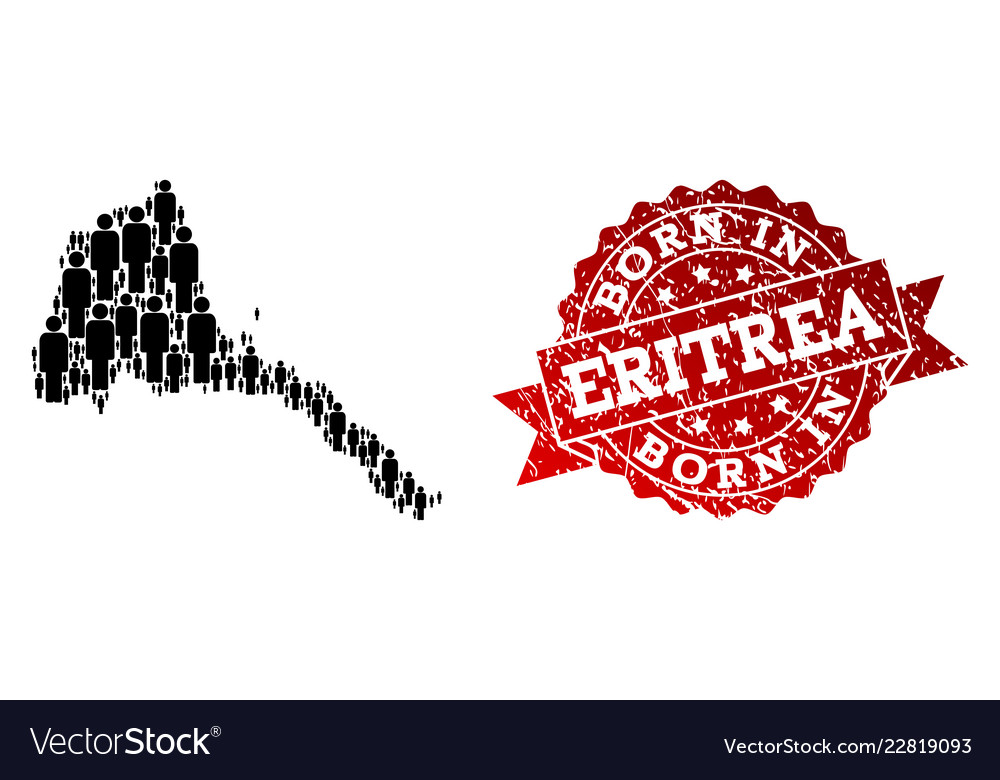 Crowd collage of mosaic map eritrea vector image Crowd collage of mosaic map eritrea