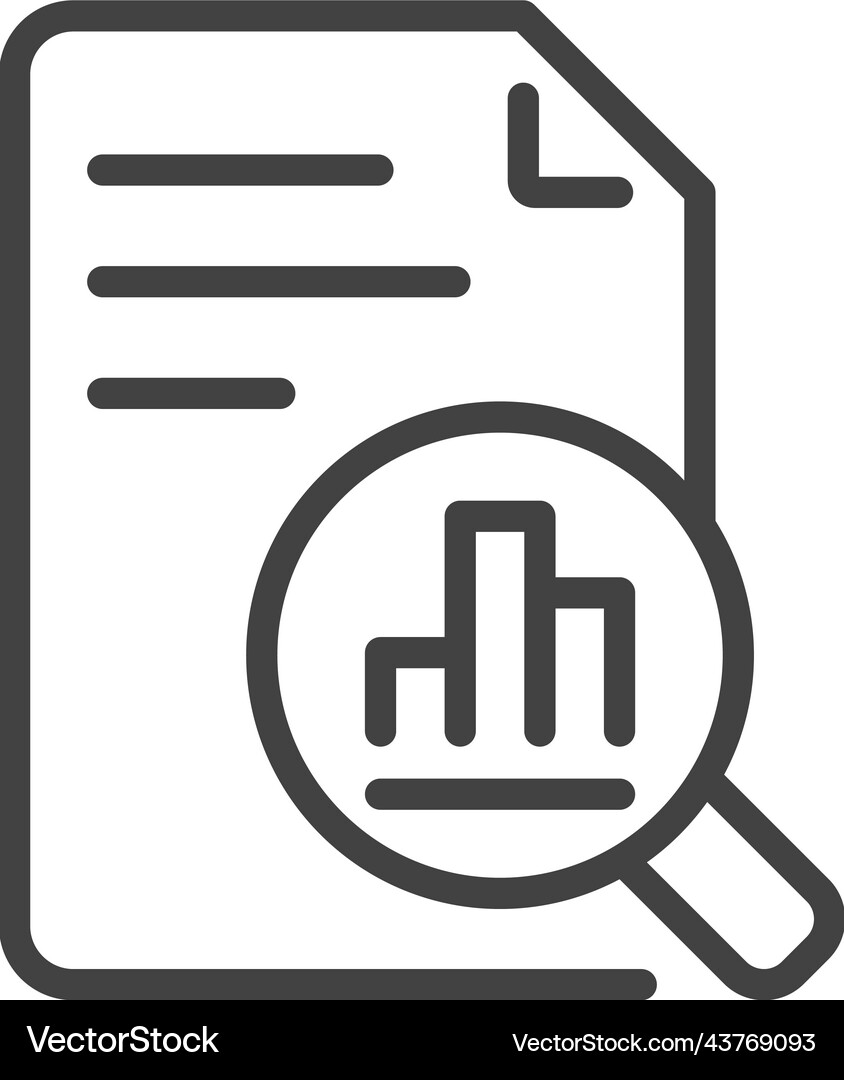 Data analysis thin line icon outline Royalty Free Vector