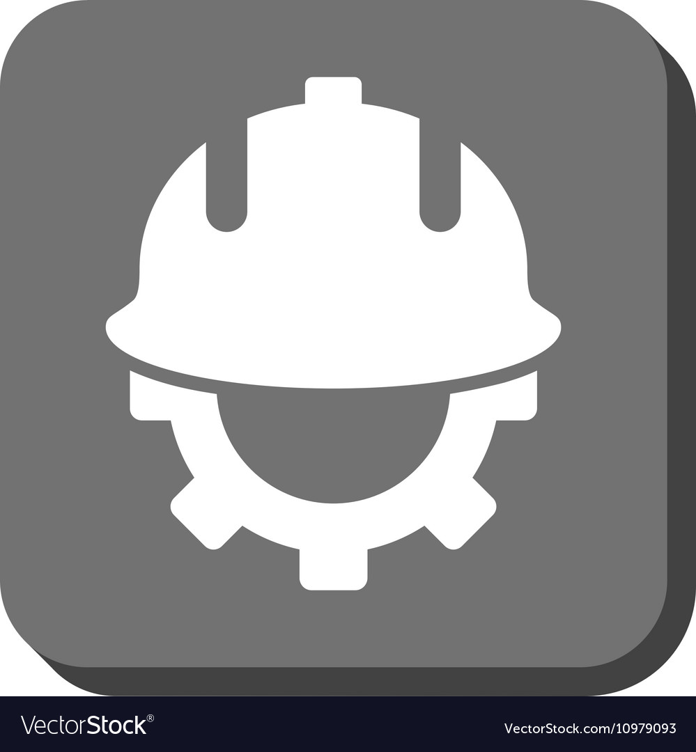 Development helmet rounded square icon