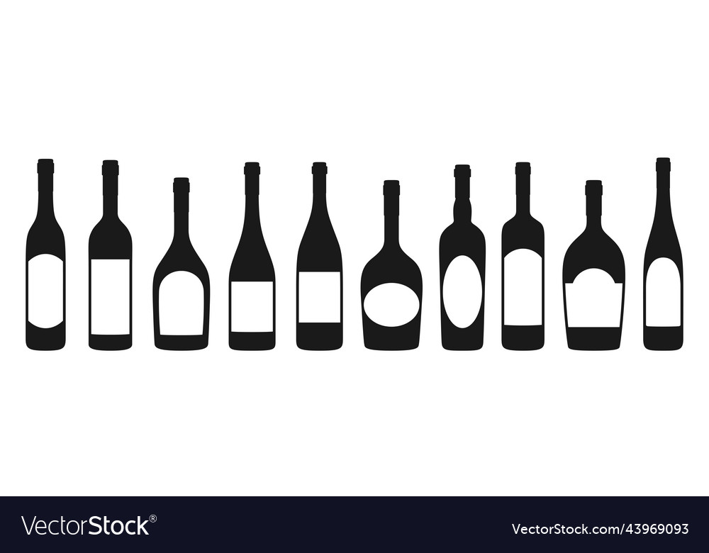 Empty Wine Bottles with Labels