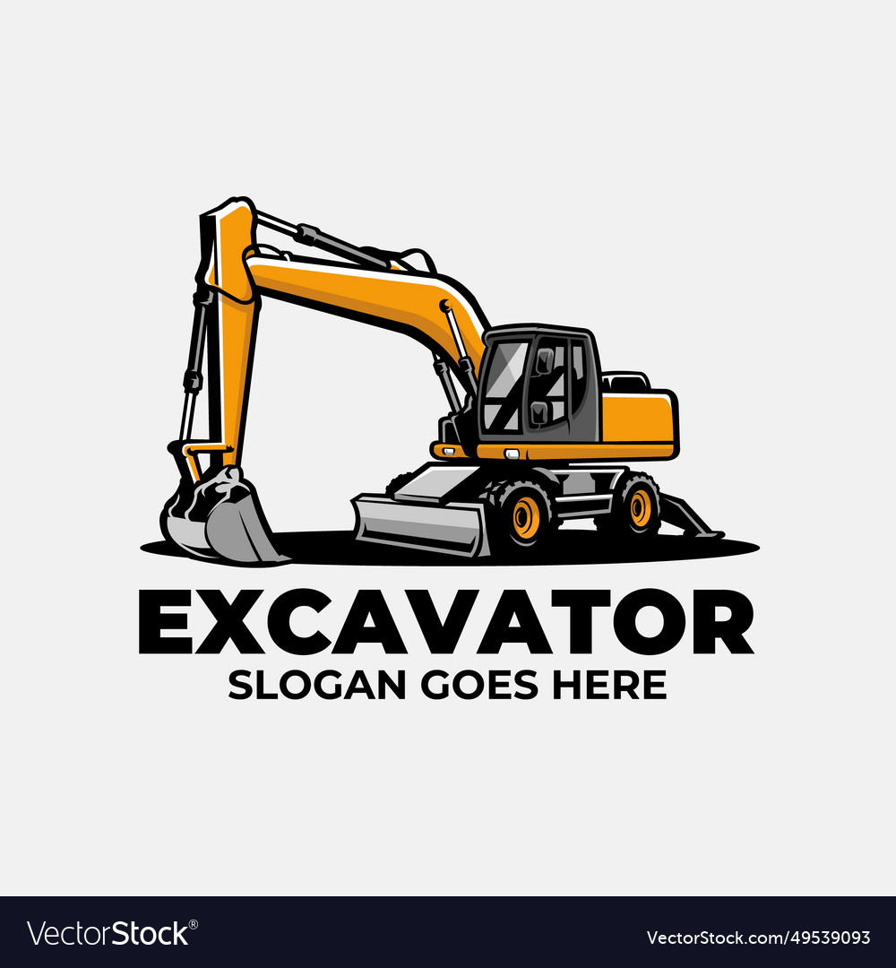 Excavator ready made logo best for excavating Vector Image