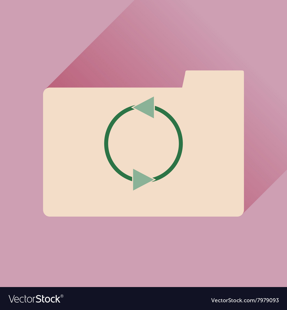 Flat icon with long shadow folder arrow