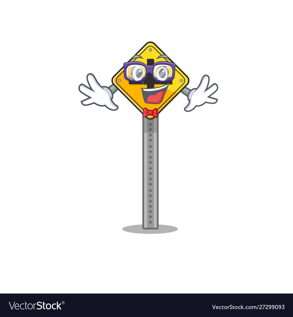 Geek crossroad sign isolated in character