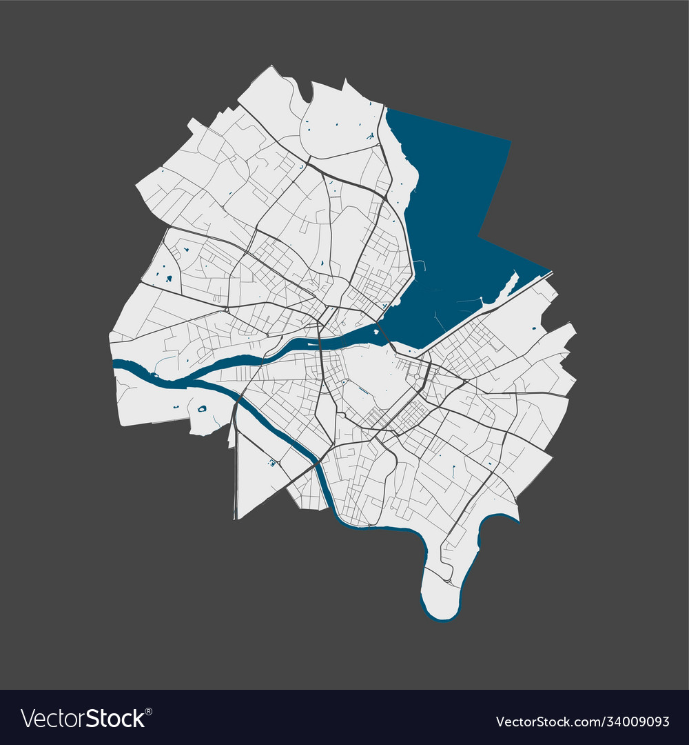 Geneva map detailed city poster Royalty Free Vector Image