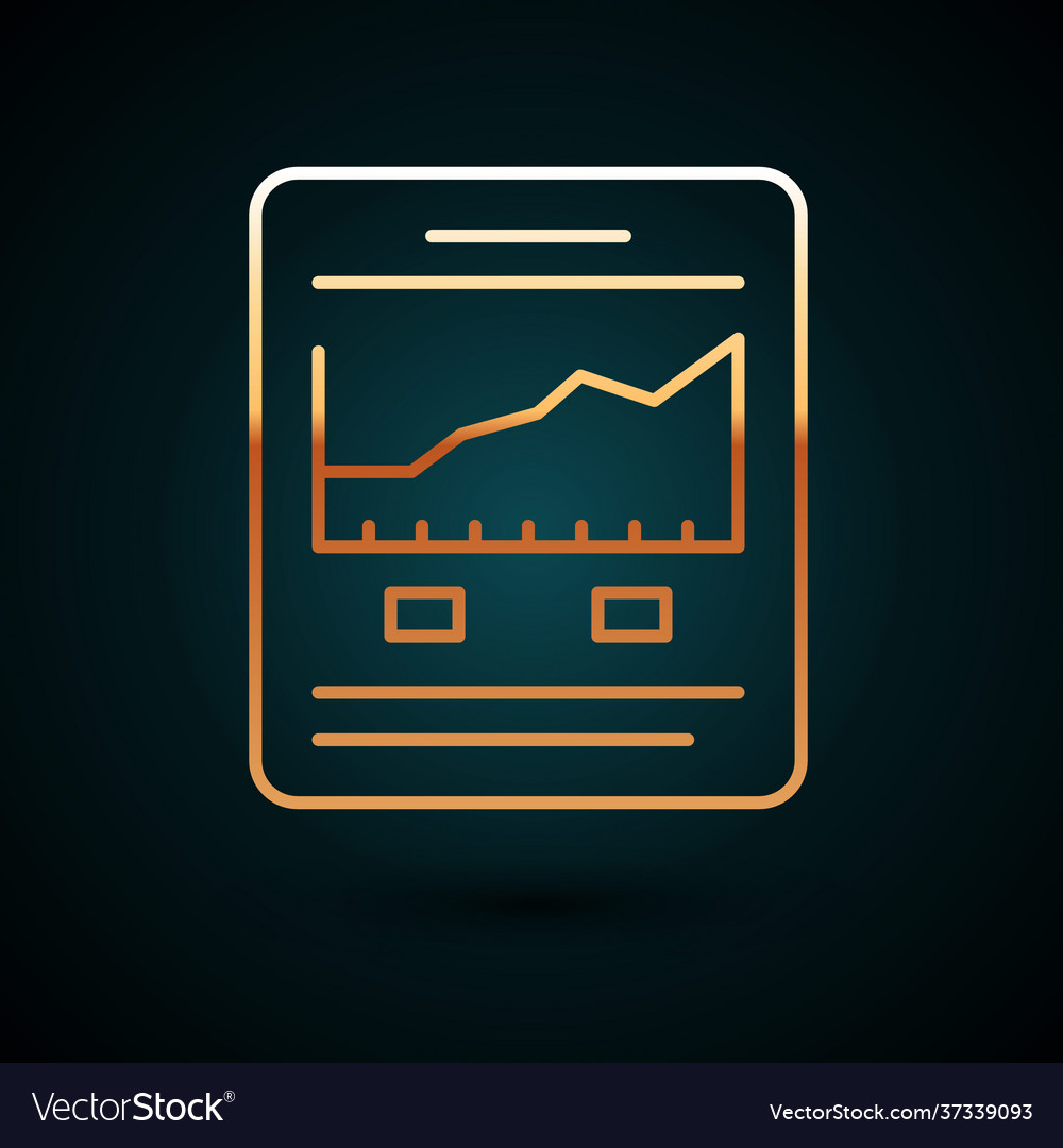 Gold line website with stocks market growth graphs