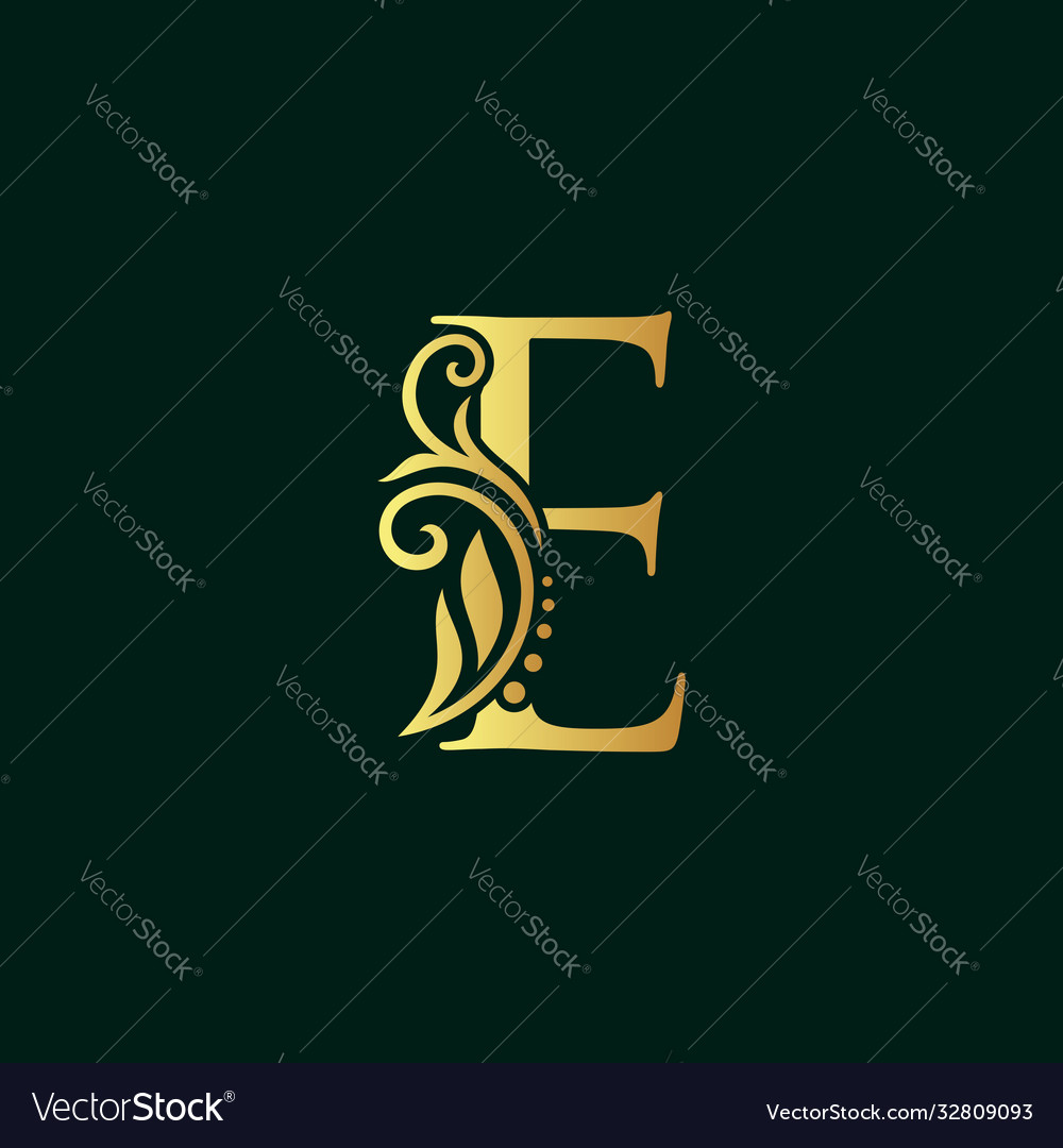 Golden Initial E Logo