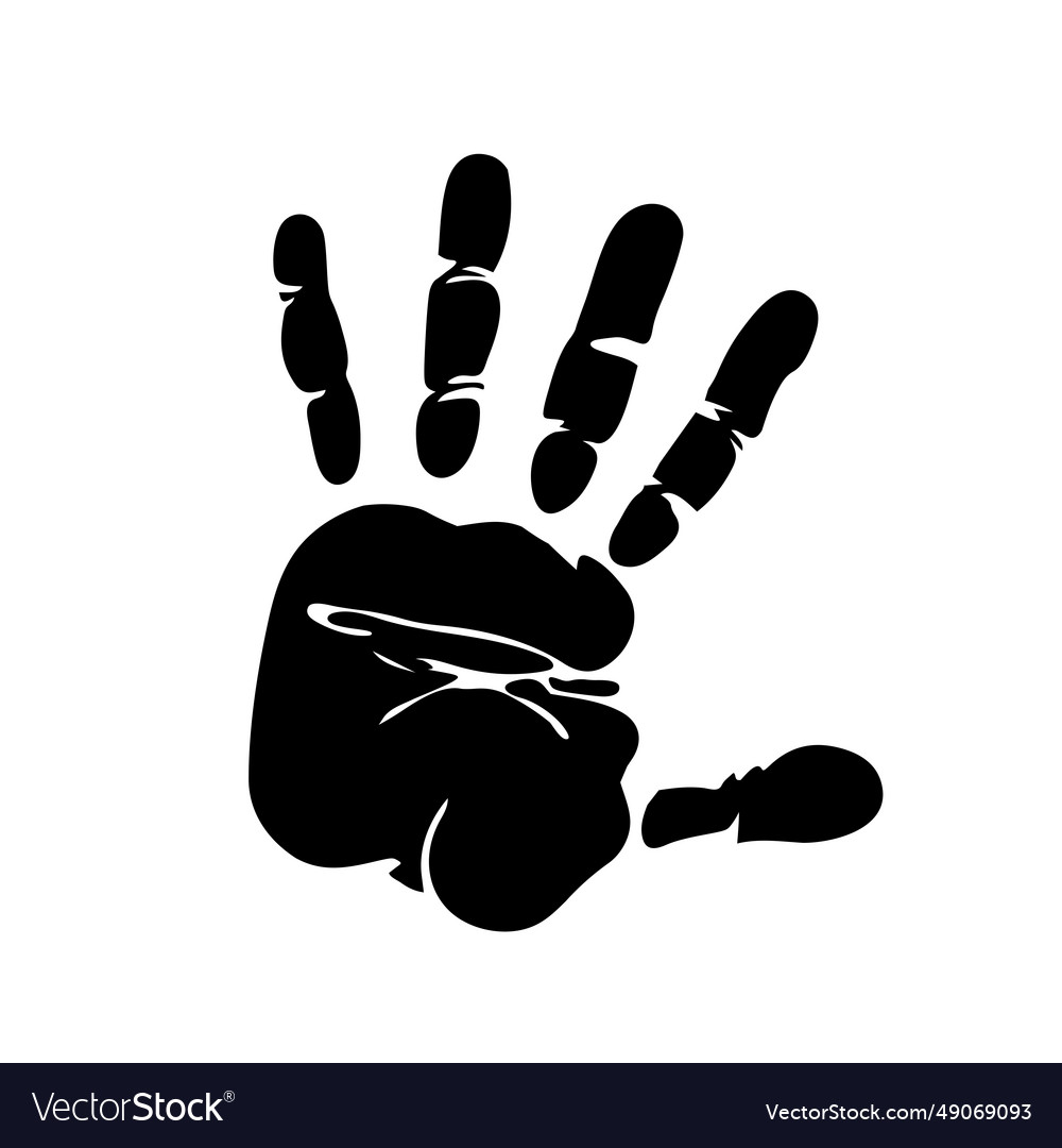 Handprint - realistic hand palm imprint in black v