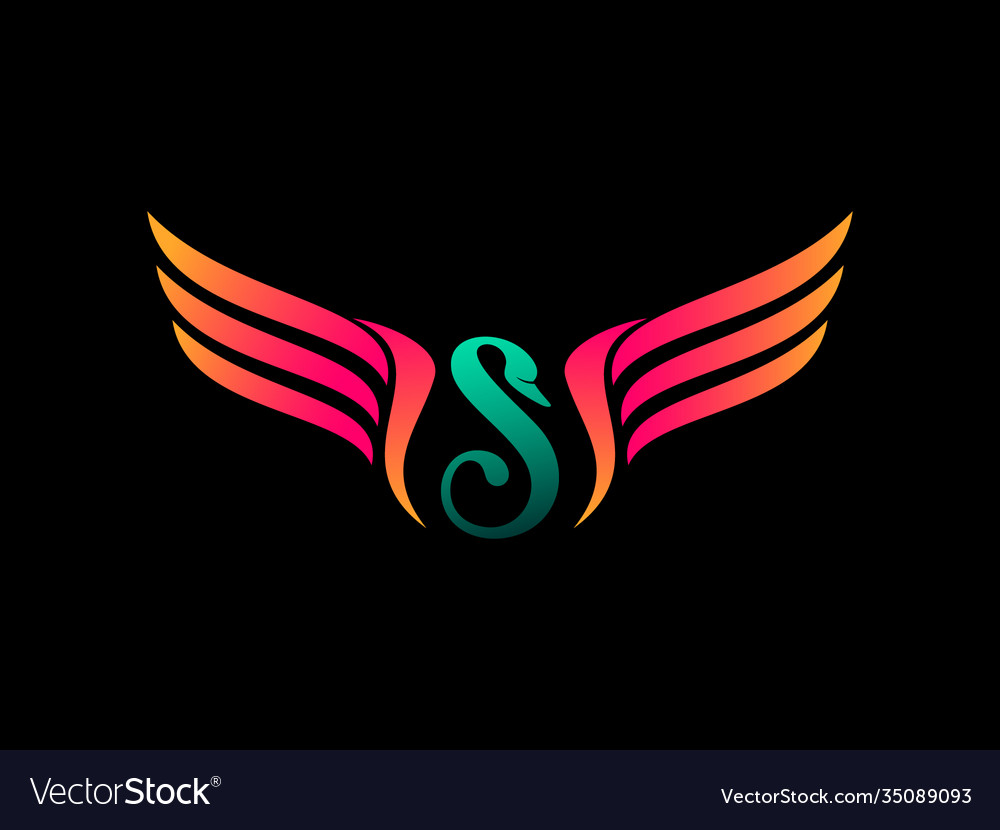 Initial letter s wing icon vector image Initial letter s wing icon