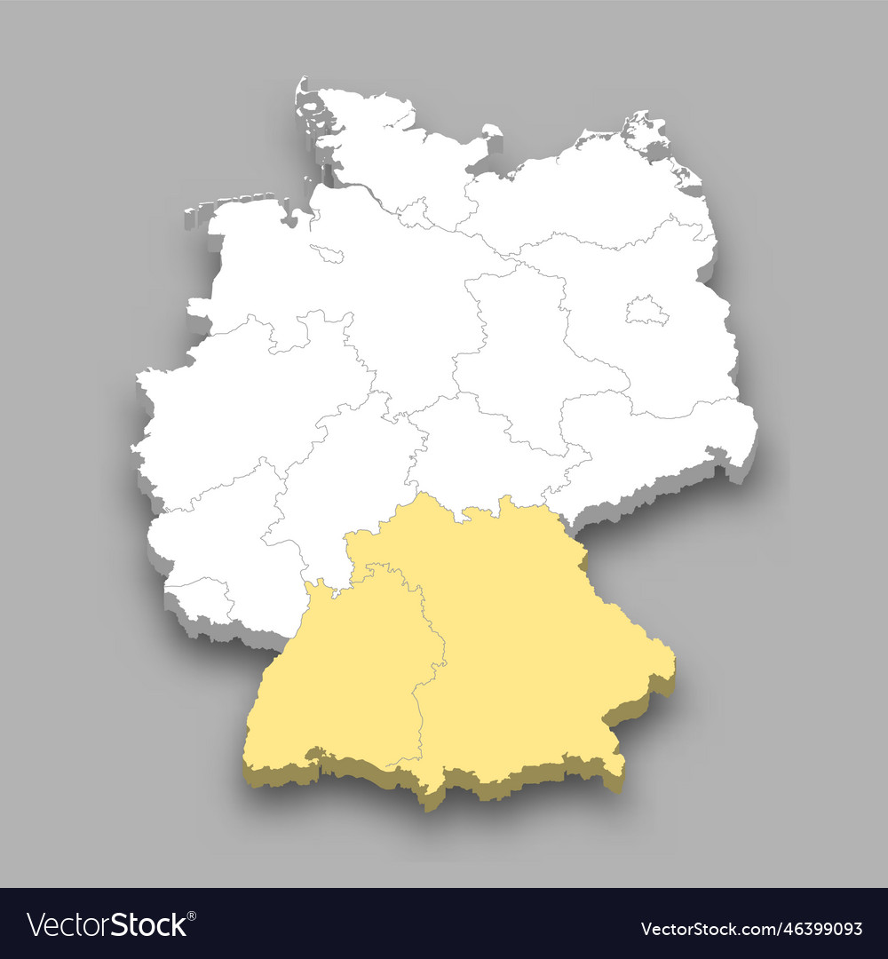 Isometric Germany Map - Southern Region