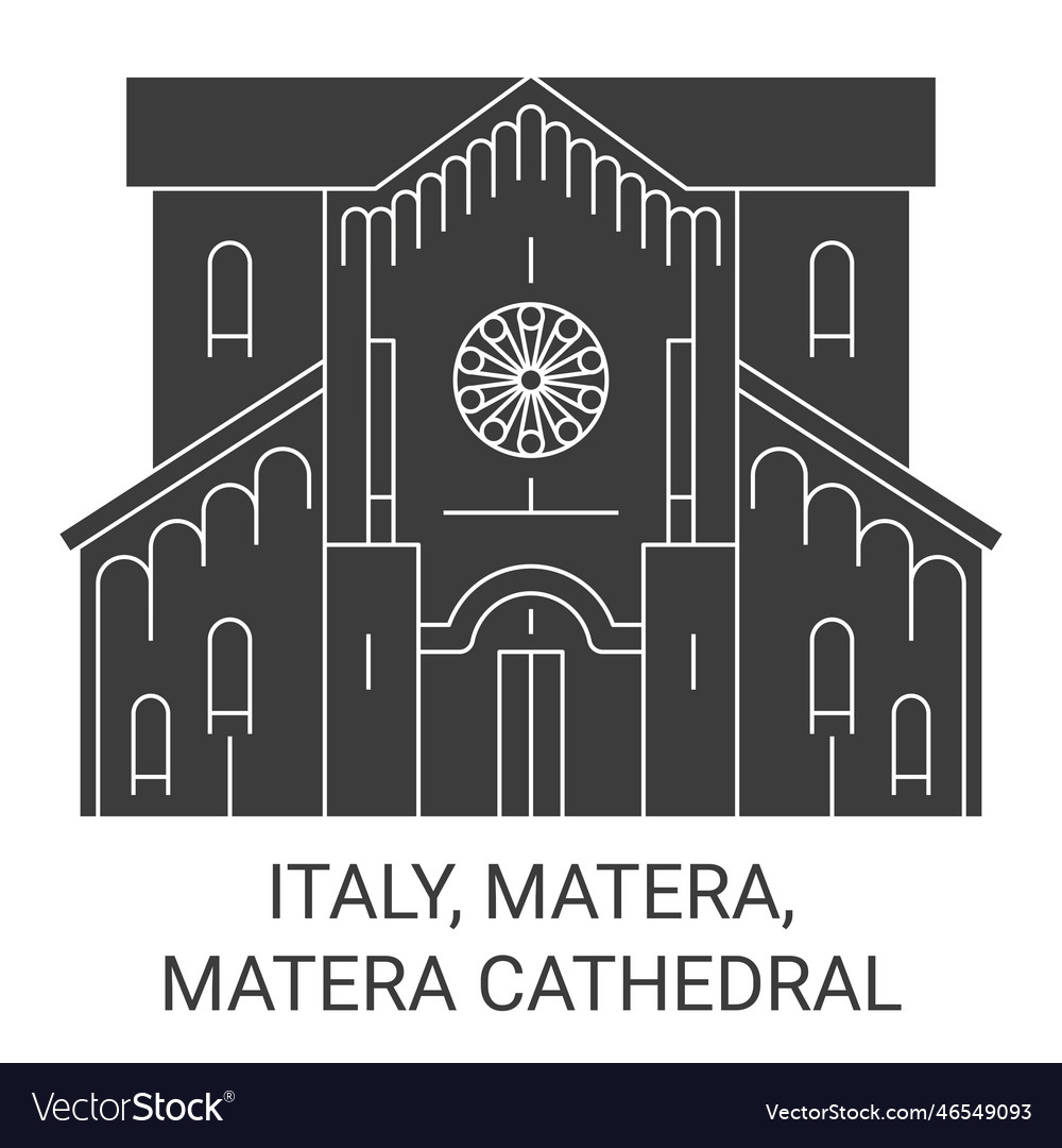 Italy matera cathedral travel landmark Royalty Free Vector