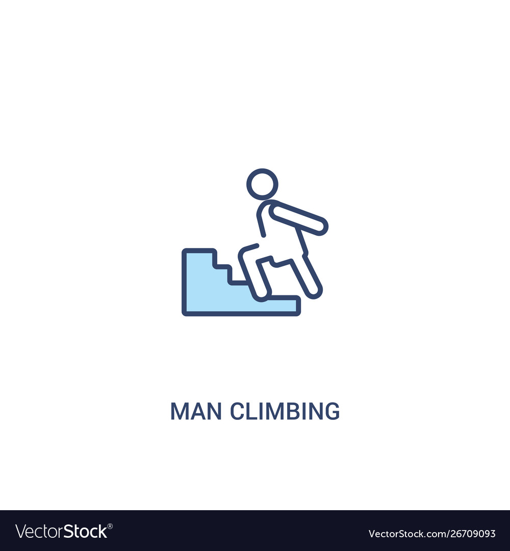 Man climbing concept 2 colored icon simple line vector image Man climbing concept 2 colored icon simple line