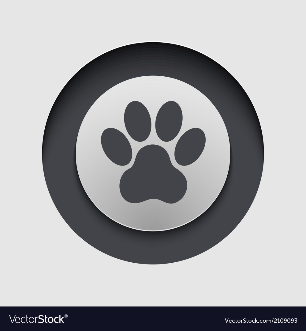 Paw Print Icon - Circular Motif