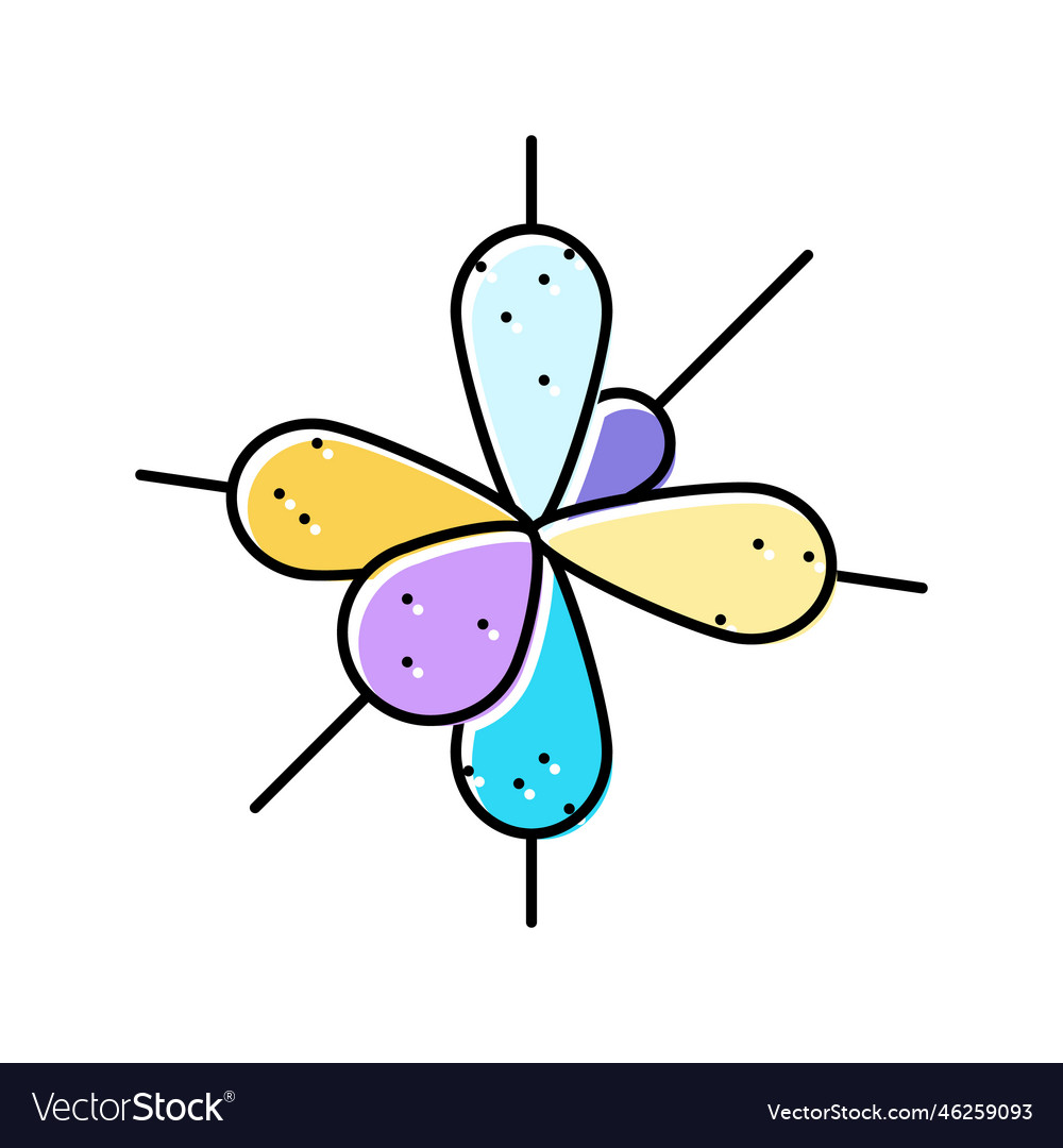 Physics molecular structure color icon vector image Physics molecular structure color icon