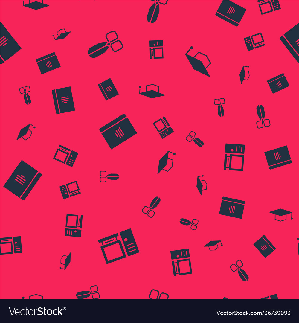 Set computer monitor scissors spiral notebook vector image Set computer monitor scissors spiral notebook