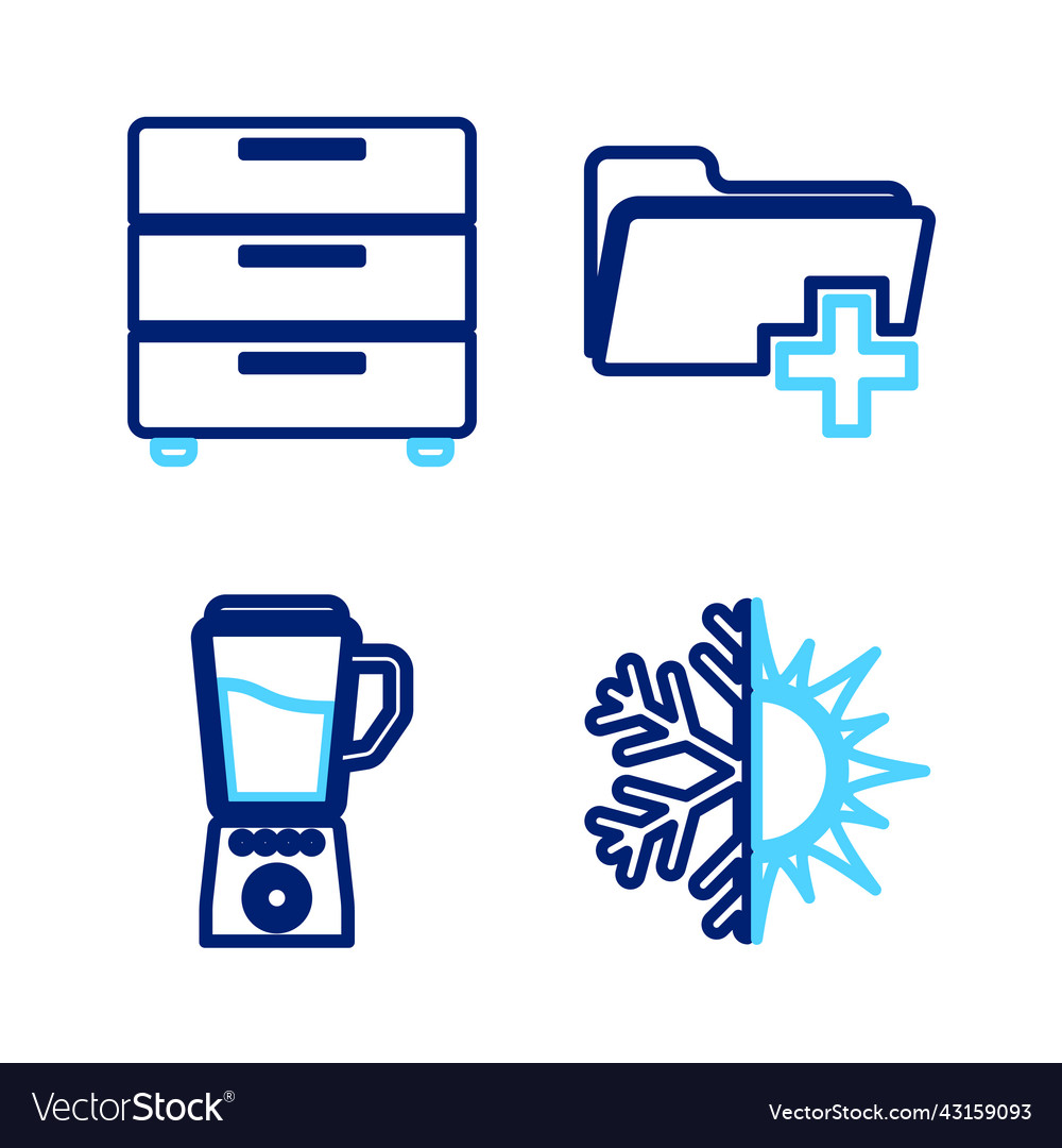 Set line sun and snowflake blender add new