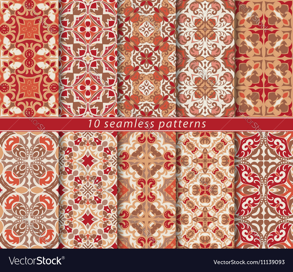 Set of bright seamless patterns