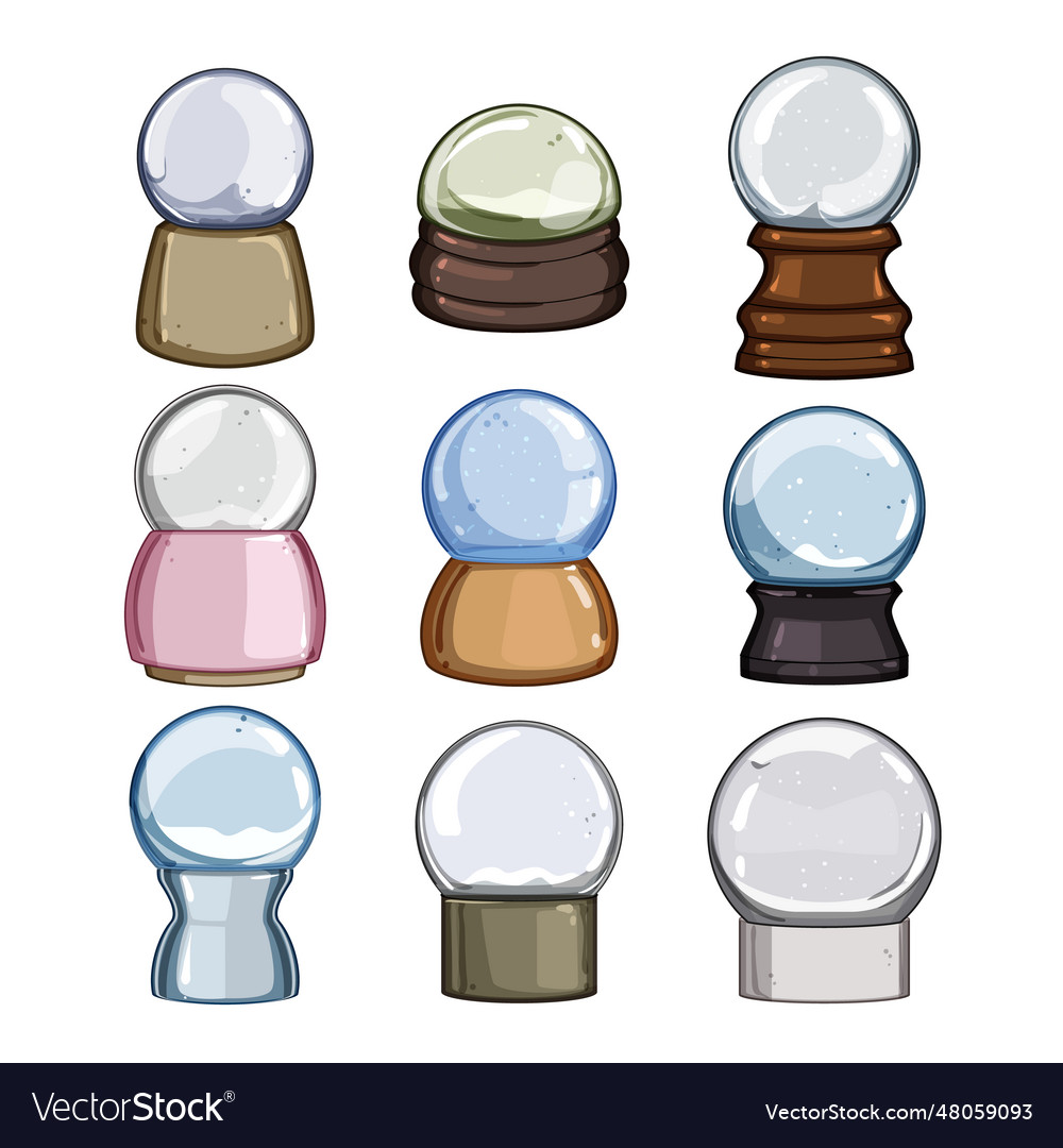 Snow ball set cartoon Royalty Free Vector Image